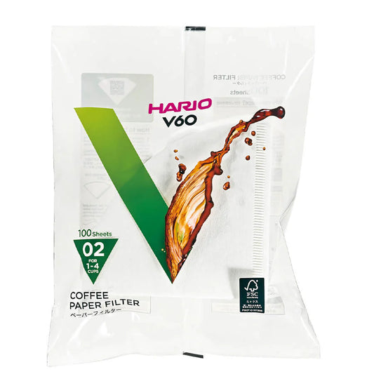 Hario V60 02 Paper Filter - White - 100 Sheets